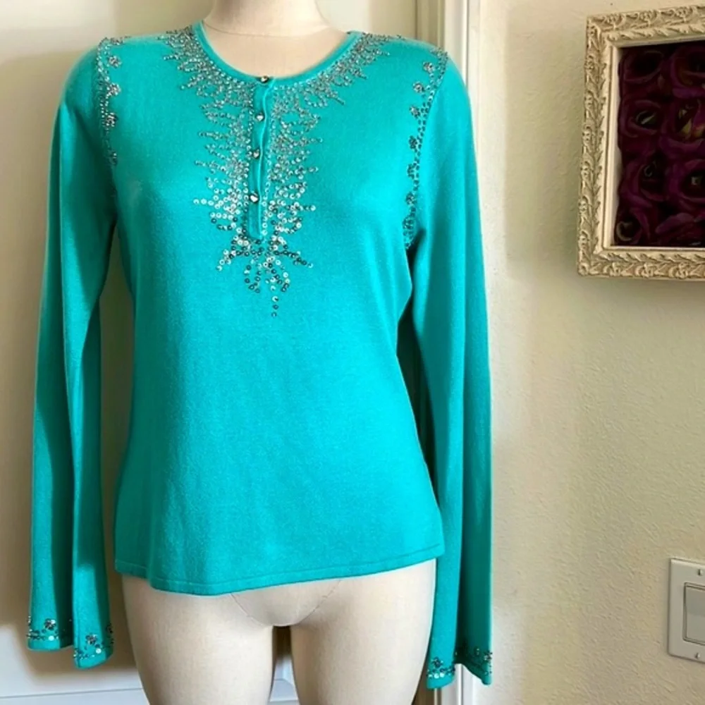 Caché~Silk & Cashmere Sweater/ Exceptional ~Stunning  / Host Pick - Picture 5 of 13